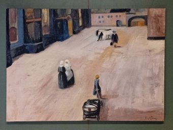 Painting "Crossroads of Lives" by painter Chadi Njeim oil canvas at Jose Art Gallery