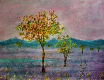 Painting "Dimensional Portal: Revelations of the Soul" by painter Alberto Thirion pastel paper at Jose Art Gallery