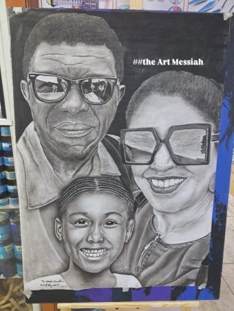 Grafica "Essenza della famiglia", illustratore Felo Arts carbone carta alla Jose Art Gallery