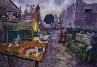 Painting "S.T.A.L.K.E.R. 2 Cozy place" by painter Jevgeniy Gorbachenko watercolor paper at Jose Art Gallery