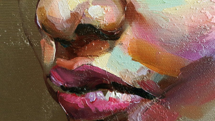 Additional view 1: Impressionism Portrait Painting Give me wings by painter Viktoria Lapteva oil canvas 