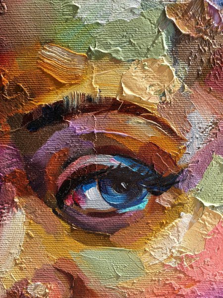 Additional view 2: Impressionism Portrait Painting Give me wings by painter Viktoria Lapteva oil canvas 