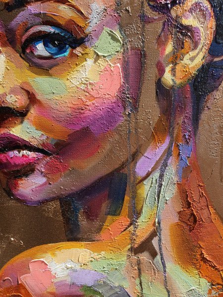 Additional view 4: Impressionism Portrait Painting Give me wings by painter Viktoria Lapteva oil canvas 