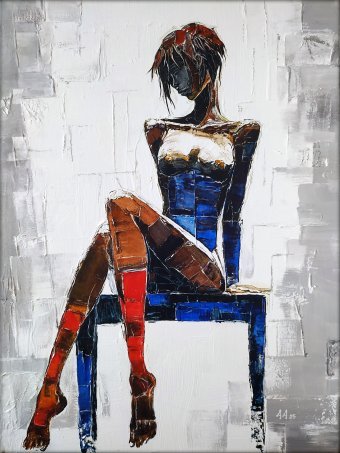 Pintura "Barefoot Scene", pintor Alexander Aksyonov acrilo tela de pintura na Jose Art Gallery