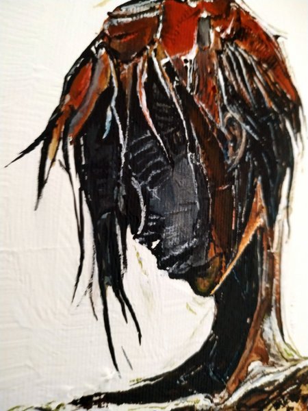 Imagen adicional 2: Expresionismo Interior Pintura "Barefoot Scene", pintor Alexander Aksyonov acrílico lienzo 