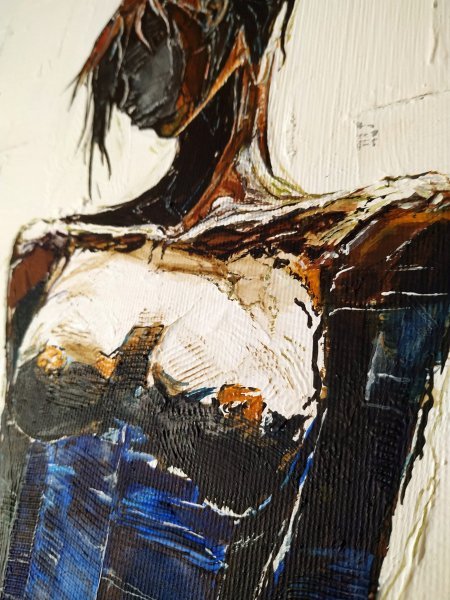 Imagen adicional 3: Expresionismo Interior Pintura "Barefoot Scene", pintor Alexander Aksyonov acrílico lienzo 