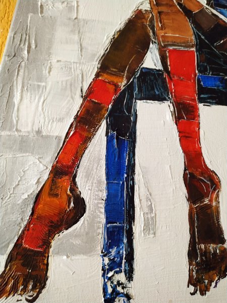 Imagen adicional 5: Expresionismo Interior Pintura "Barefoot Scene", pintor Alexander Aksyonov acrílico lienzo 