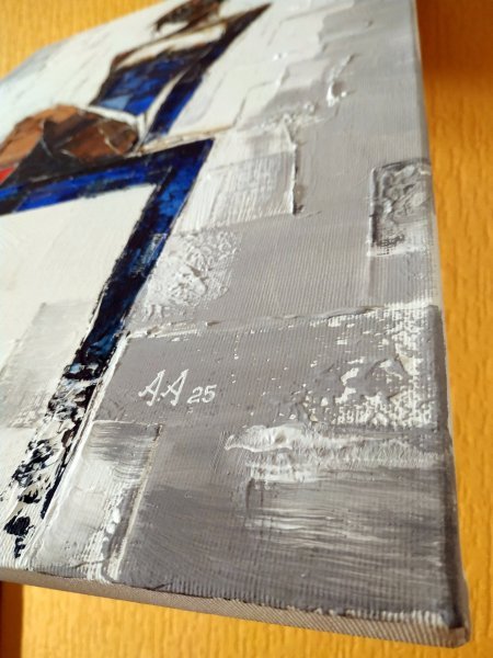 Imagen adicional 6: Expresionismo Interior Pintura "Barefoot Scene", pintor Alexander Aksyonov acrílico lienzo 