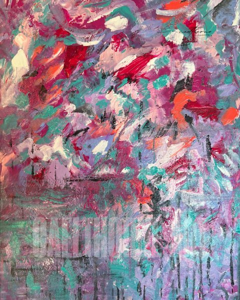 Anxiety in Bloom Abstract Emotions Painting by Caelthorne Art