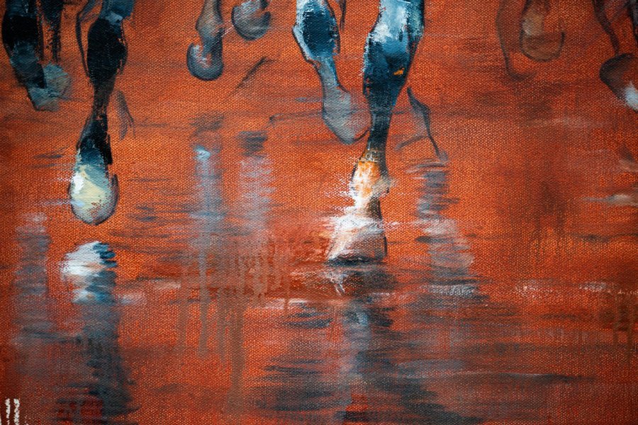 Additional view 1: Modern Animal Painting The Leading Light by painter Anna Ravliuc oil canvas 