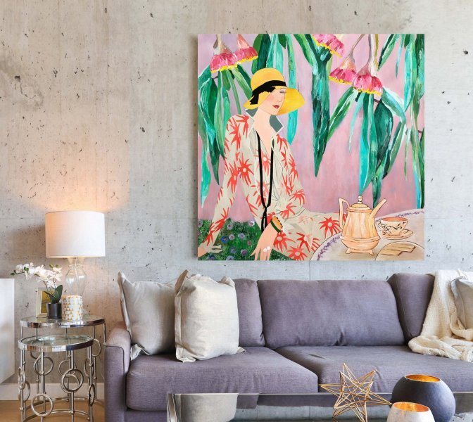 Дополнительное изображение 1: Арт деко Цветочный Живопись "Tea Time. Natura e Magia in Fiore" живописец Artemisia Fine Art акрил холст 