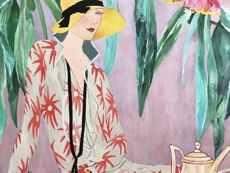 Дополнительное изображение 3: Арт деко Цветочный Живопись "Tea Time. Natura e Magia in Fiore" живописец Artemisia Fine Art акрил холст 