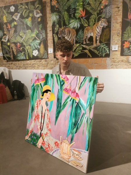 Дополнительное изображение 4: Арт деко Цветочный Живопись "Tea Time. Natura e Magia in Fiore" живописец Artemisia Fine Art акрил холст 