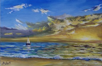 Painting "Serene immensity" by painter Alex Carvalho acrylic canvas at Jose Art Gallery