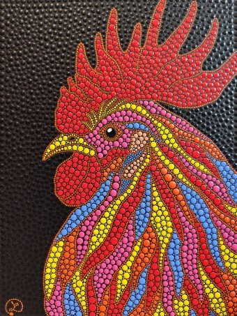 Bunter Hahn-Punkt-Kunst-Ausdruck