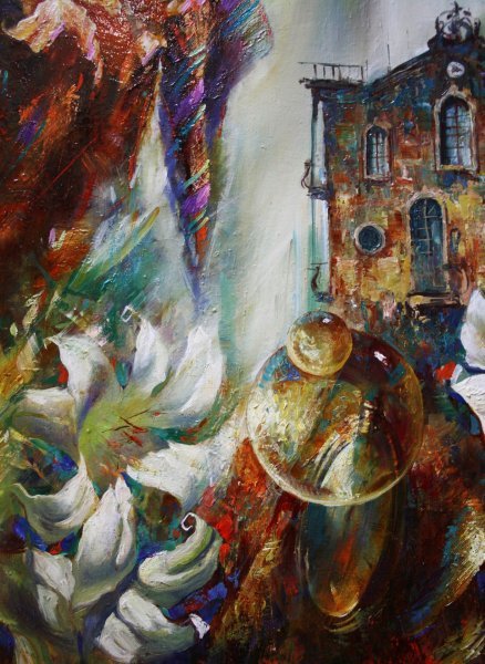 Dodatkowy obraz 1: Sztuki piękne Martwa natura Malarstwo "ŚWIAT BIAŁYCH LILII 2.", malarz Dobrodiy Alexandr olej płótno 