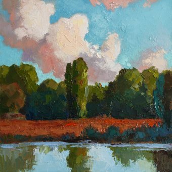 Peinture "Soirée d'été n°4", peintre Serhii Zavadenko huile bois à la Jose Art Gallery