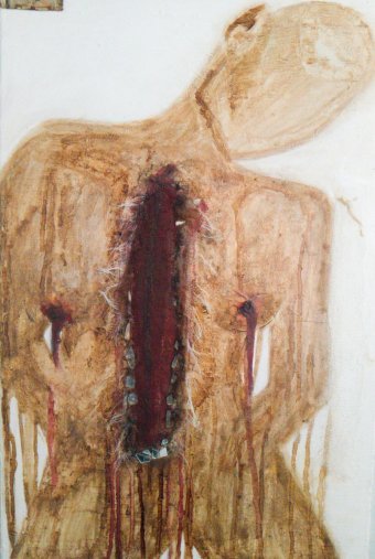 Drawing "Girl Destruction" by illustrator Grafomaniyag acrylic canvas at Jose Art Gallery