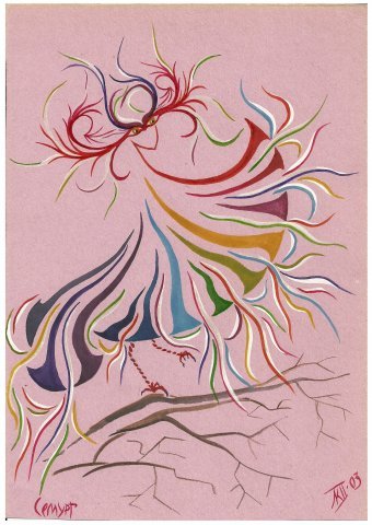 Живопись "Птица Семург", живописец Ludveg Kandinsky II акварель бумага в Jose Art Gallery