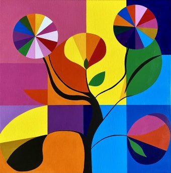 Malarstwo "Eksplozja rozkwitu", malarz Kseniia Molukova akryl płótno w Jose Art Gallery