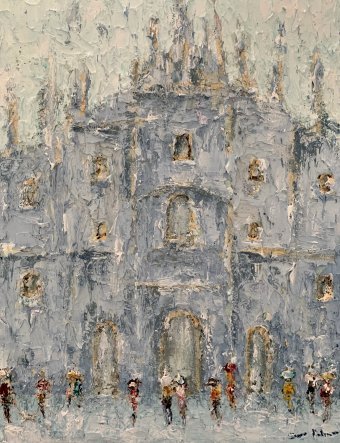 Paseo lluvioso por la Catedral de Milán