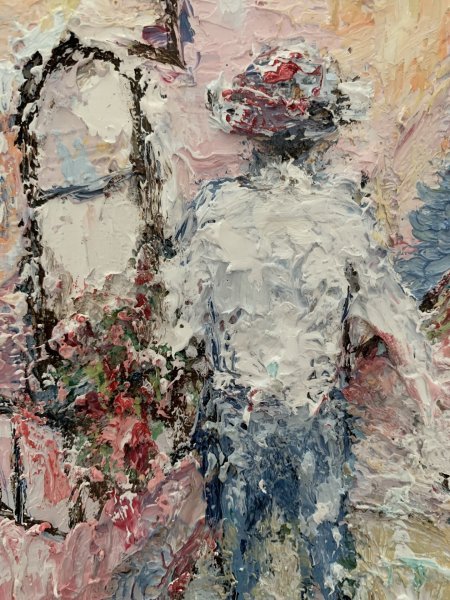 Additional view 1: Impressionism Cityscapes Painting Gondolier by painter Dora Kalinova oil canvas 
