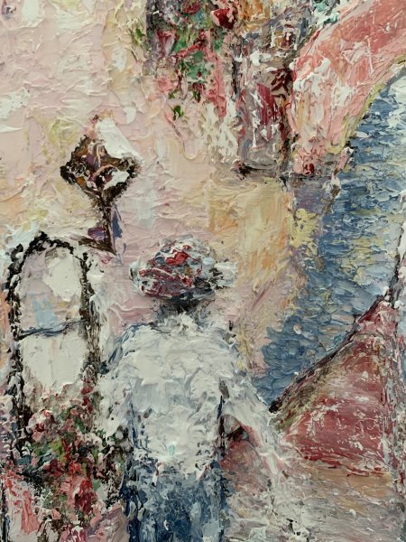Additional view 2: Impressionism Cityscapes Painting Gondolier by painter Dora Kalinova oil canvas 