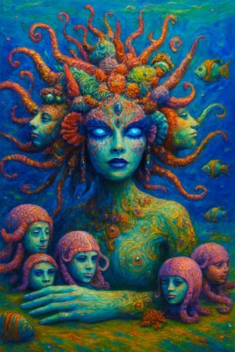 Arte digital "El oráculo de abajo", artista digital Trinity Nova en Jose Art Gallery