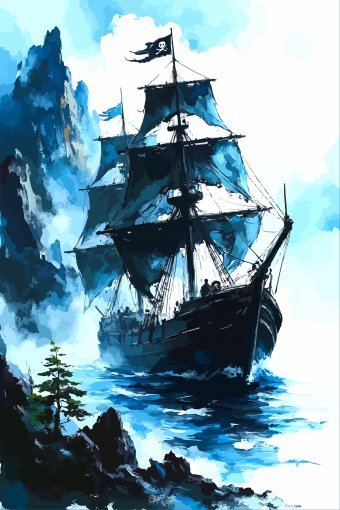 Pirate Ship at Sea Digital Art - Viktor Levchenko