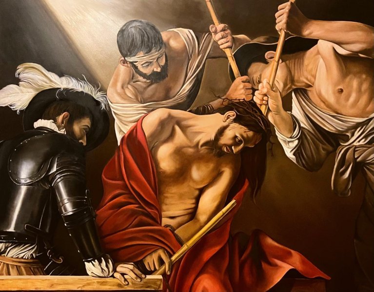 The Passion of Jesus. Religious Realism Drawing - Serhii Dobrovolskyi