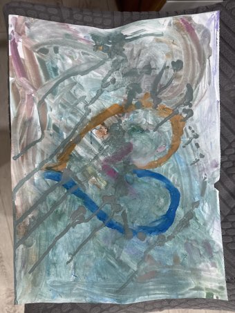 Painting "Teksturirovannaya Mozaika Lyubvi 2025" by painter Aliya alkyd paper at Jose Art Gallery