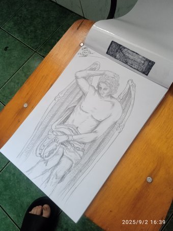 Drawing "Graphic Drawing of Lucifer 2025" by illustrator Ruslan Vasilkov engraving paper at Jose Art Gallery
