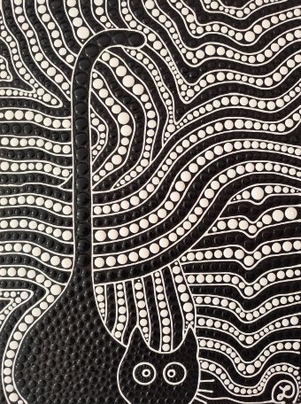 Painting "Black Cat" by painter Oxana Lazari acrylic canvas at Jose Art Gallery