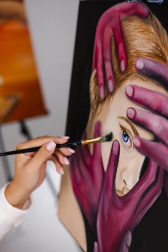 Painting "Inner fears" by painter Olesya Maksimenko oil fabric at Jose Art Gallery