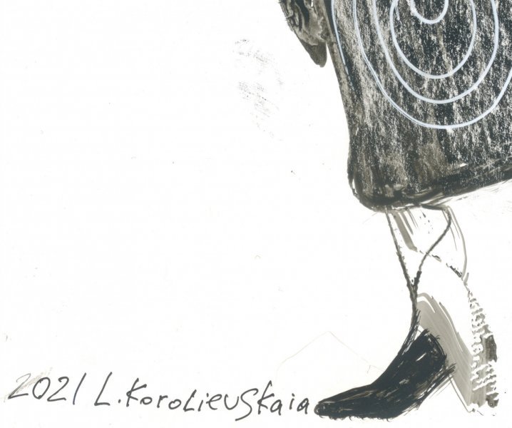 Zusätzliches Bild 3: Figurative Kunst Porträt Graphik "Geheimnisvoller Fremder", illustrator Lana Korolievskaia Tinte Papier 