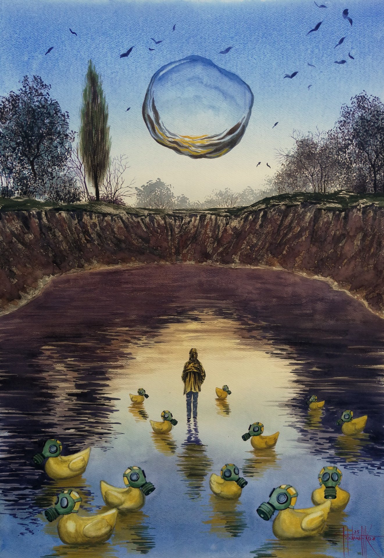 S.T.A.L.K.E.R. 2 Duck anomaly Drawing - Jevgeniy Gorbachenko