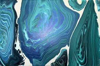 Drawing "Изумрудное сияние. Цифровой фрактальный дизайн." by illustrator Яна Люлина acrylic canvas at Jose Art Gallery