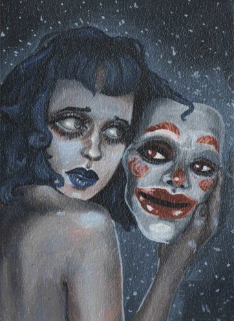 Peinture "Laissez-moi vous donner un conseil", peintre Bohdana Minkina acrylique bois à la Jose Art Gallery