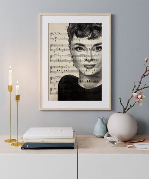 Image supplémentaire 2: Réalisme Portrait Graphique "Audrey Hepburn Art au fusain vintage", illustrateur Julia Shilo charbon papier 