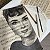Audrey Hepburn Art au fusain vintage - commander