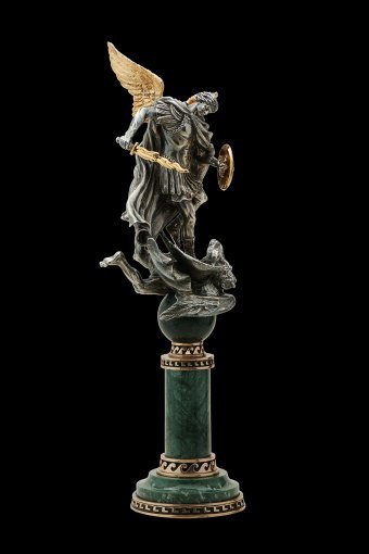 Scultura "Arcangelo Michele", scultore VIZURI Bronzo alla Jose Art Gallery