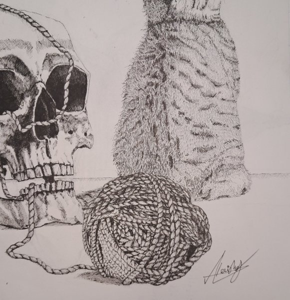 Unknown Death - Ink Drawing Painting by Mark Nemish