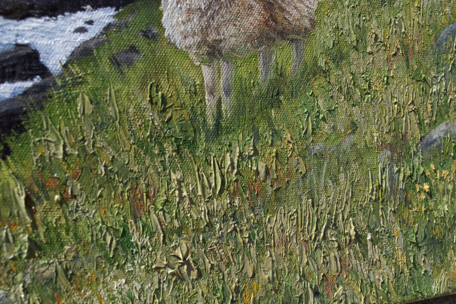 Immagine aggiuntiva 1: Fotorealismo Paesaggio Pittura "Costa rocciosa", pittore Tabimory olio tela 