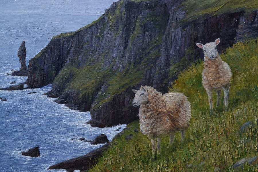 Immagine aggiuntiva 5: Fotorealismo Paesaggio Pittura "Costa rocciosa", pittore Tabimory olio tela 