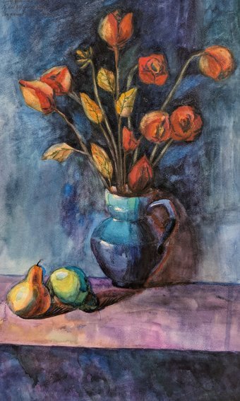 Painting "The Price of Transparency: Reflections in Graphics" by painter Violeta Vodyana watercolor cardboard at Jose Art Gallery