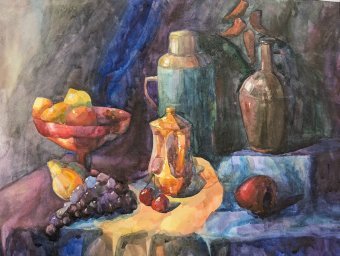 Graphik "Ständchen fürs Herz", illustrator Violeta Vodyana Aquarellfarbe Karton in der Jose Art Gallery