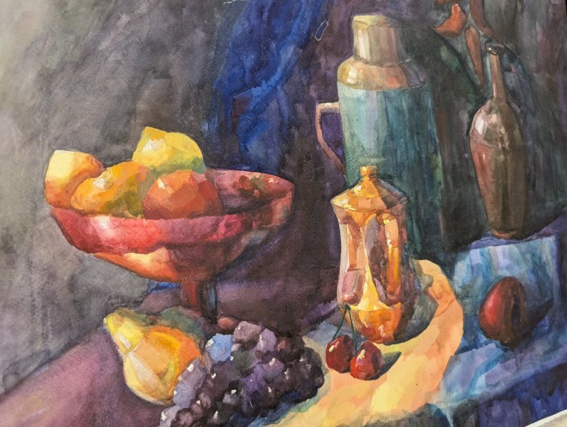 Additional view 2: Abstract Still-Life Drawing Серенада для сердца by illustrator Віолета Водяна water colours cardboard 