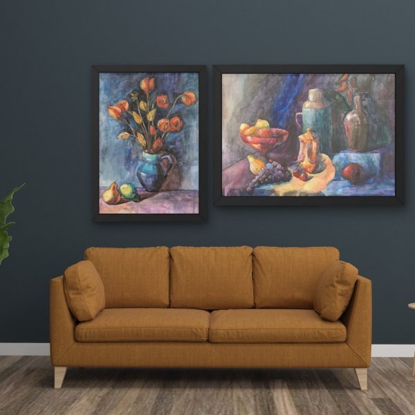 Additional view 4: Abstract Still-Life Drawing Серенада для сердца by illustrator Віолета Водяна water colours cardboard 