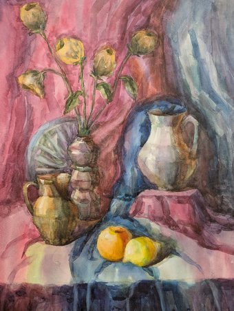 Grafika "Cisza po alarmie", ilustrator Violeta Vodyana akwarela papier w Jose Art Gallery