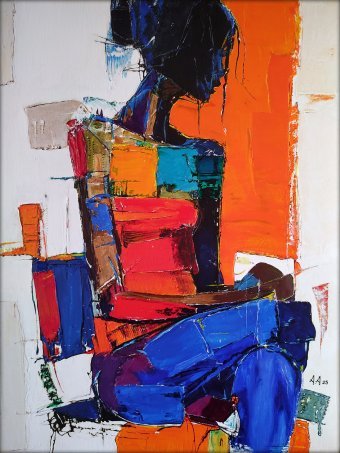 Pintura "Composition with a Chair", pintor Alexander Aksyonov acrilo tela de pintura na Jose Art Gallery